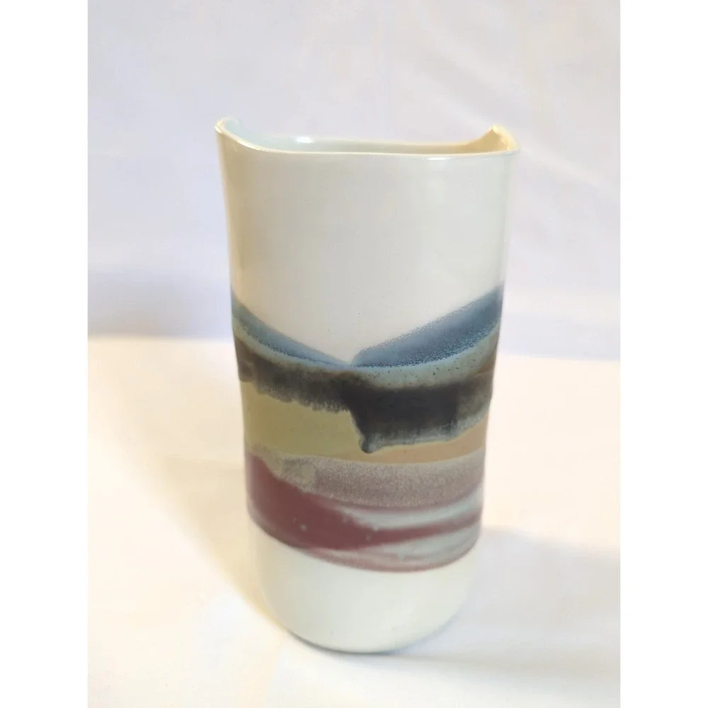 VTG Bonnema Signed Studio Pottery Vase Bethel, Maine Contemporary 7.5 in Tall